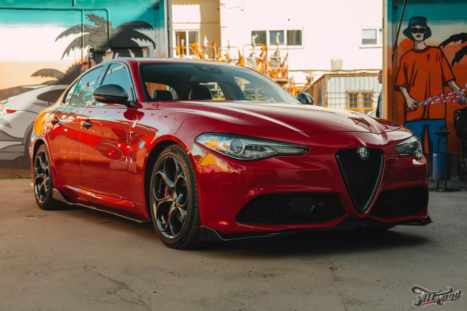 Alfa Romeo Giulia. Установка ремней безопасности с печатью флага Италии!