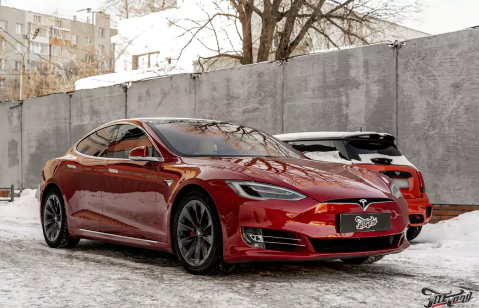 Tesla model S. Пошив ковриков из экокожи!