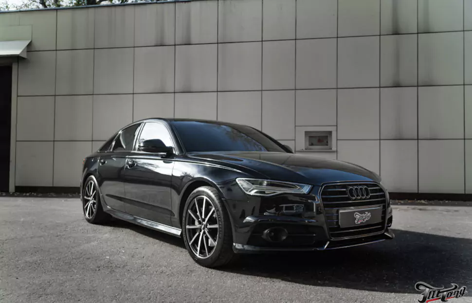 Audi A6. Покраска суппортов. Перетяжка в натуральную кожу руля и ручки КПП