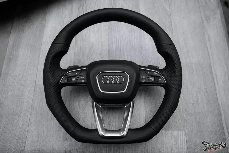 Audi Q7. Изменение анатомии руля и перетяжка в натуральную кожу!