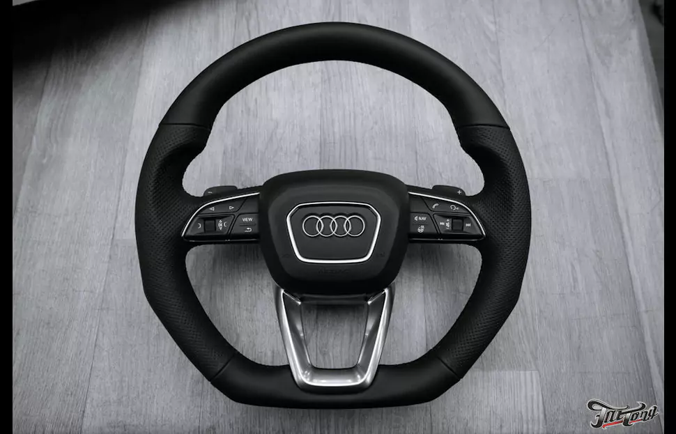 Audi Q7. Изменение анатомии руля и перетяжка в натуральную кожу!