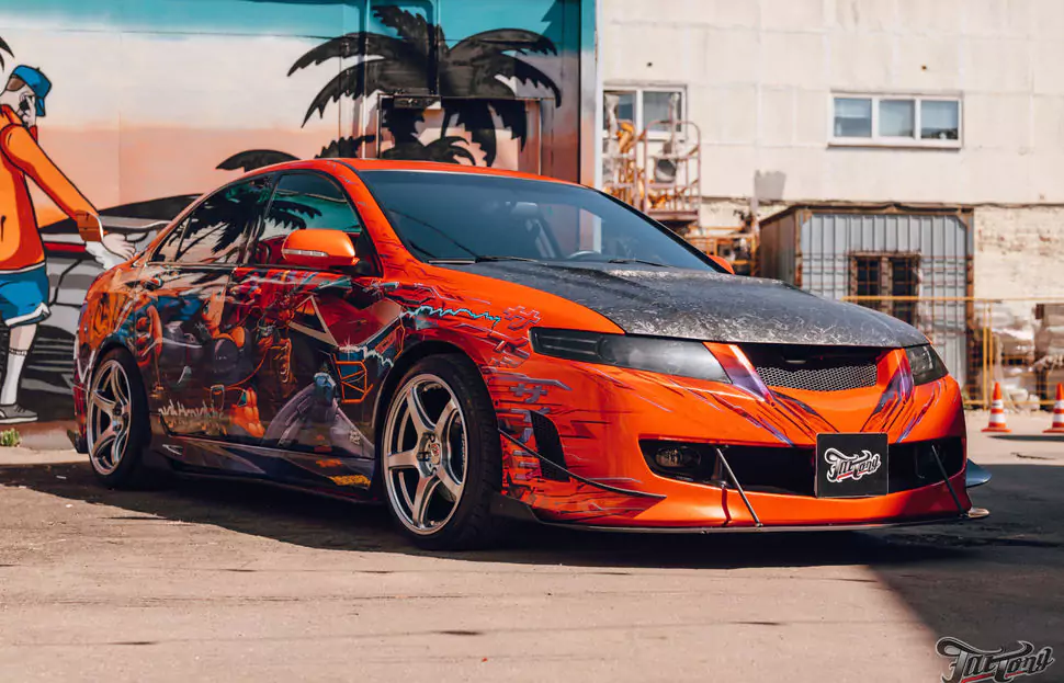 Honda Accord. Макетные работы. Кованый карбон в салоне