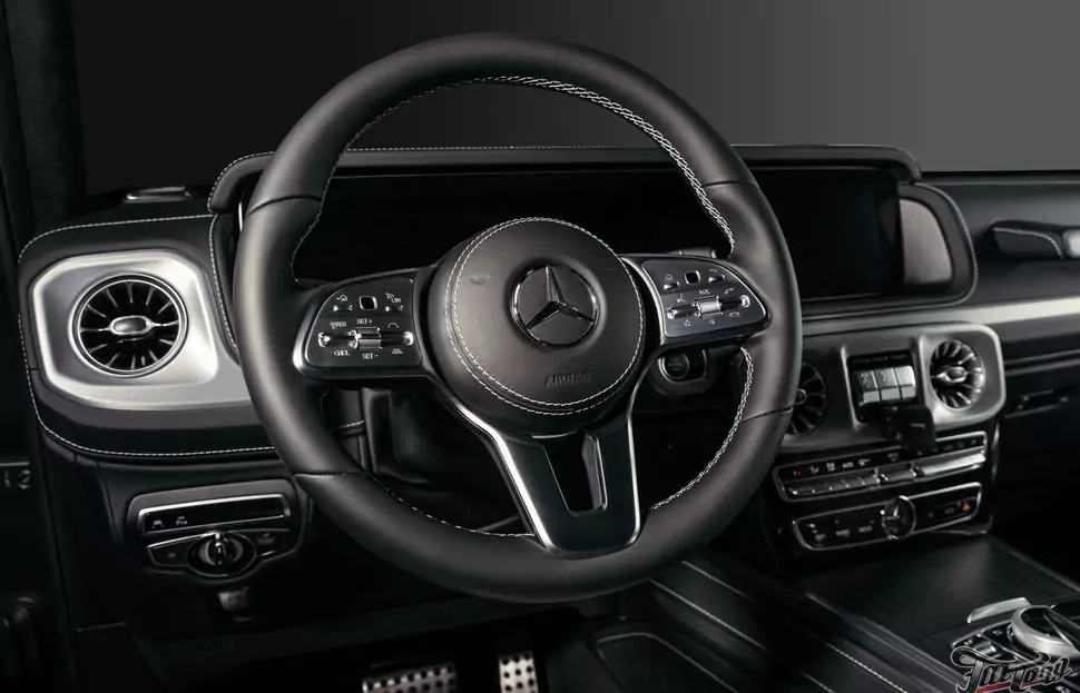 Mercedes G-class. Пошив руля и подушки руля