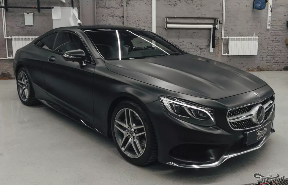 Смена стиля Mercedes S-class Coupe! Оклеили кузов в темно-серый винил от Oracal, окрасили диски